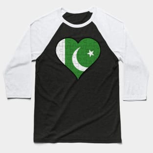 Pakistani Jigsaw Puzzle Heart Design - Gift for Pakistani With Pakistan Roots Baseball T-Shirt